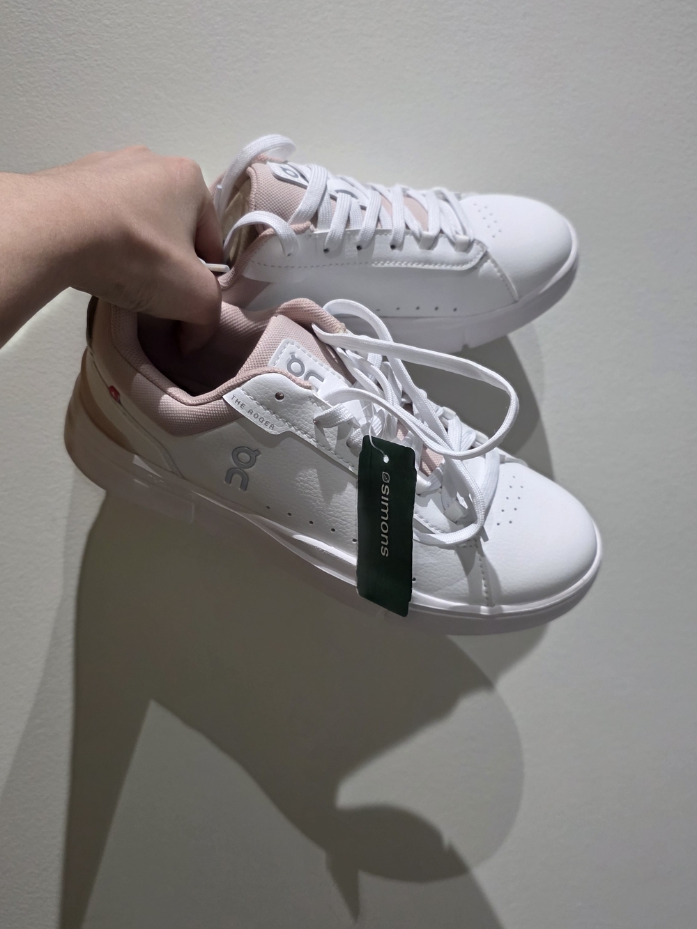 On Running Women's White and Blush Low-Top Sneakers